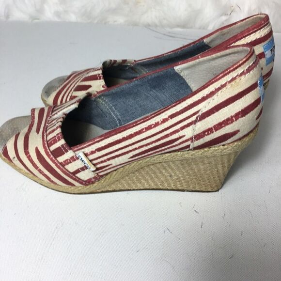 Toms open toe Espadrille wedge sandals size 10W - Picture 4 of 9